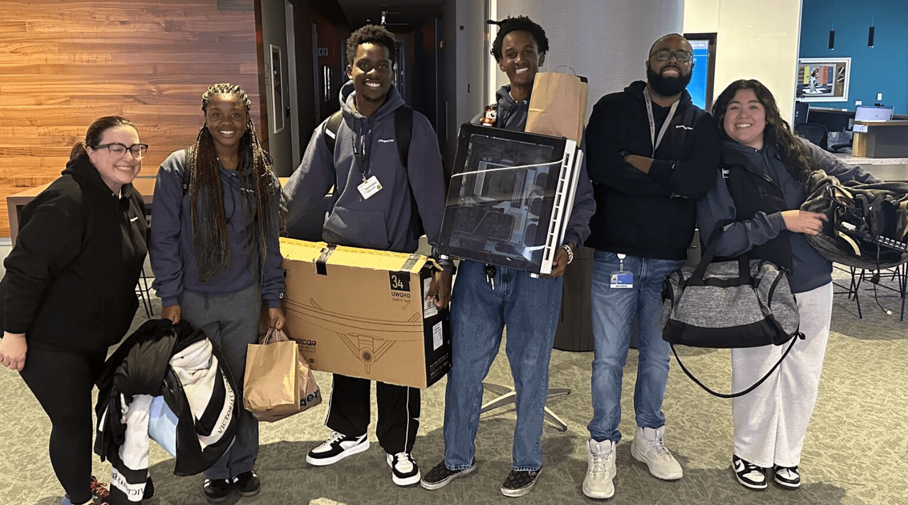 Wesley with a group of colleagues